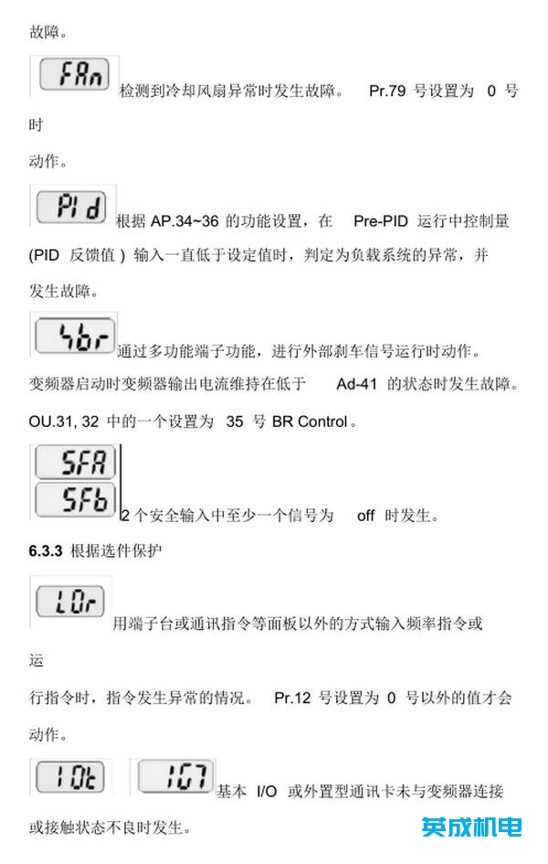 LS（LG）变频器故障代码